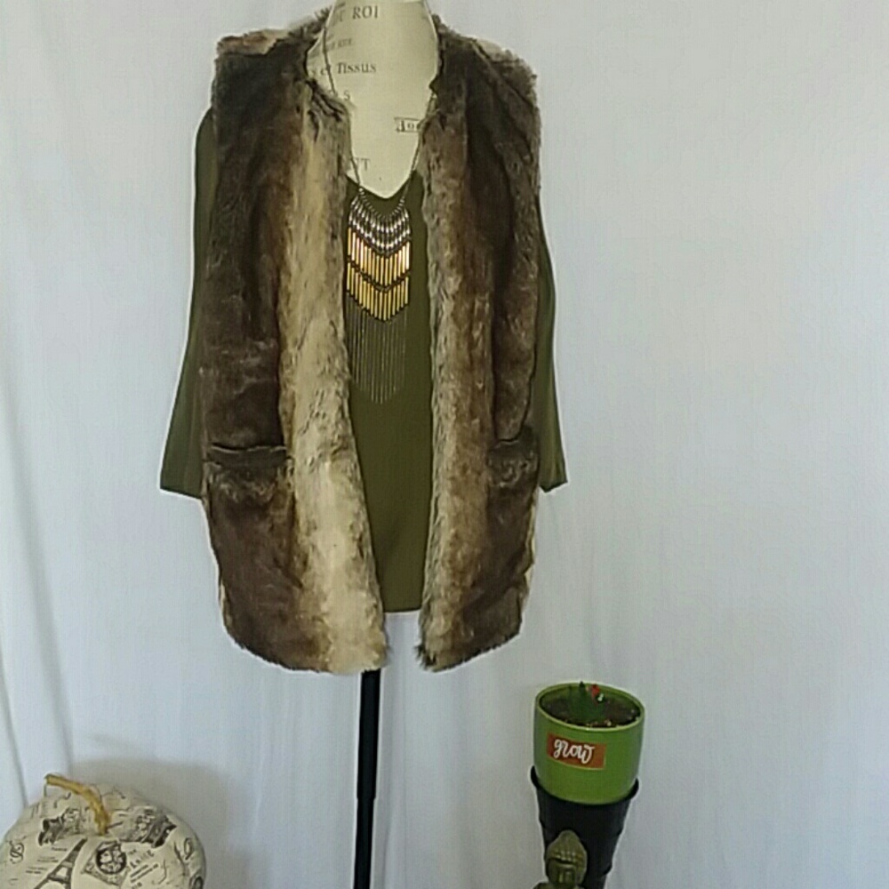 Lucky Brand fur vest XS- S